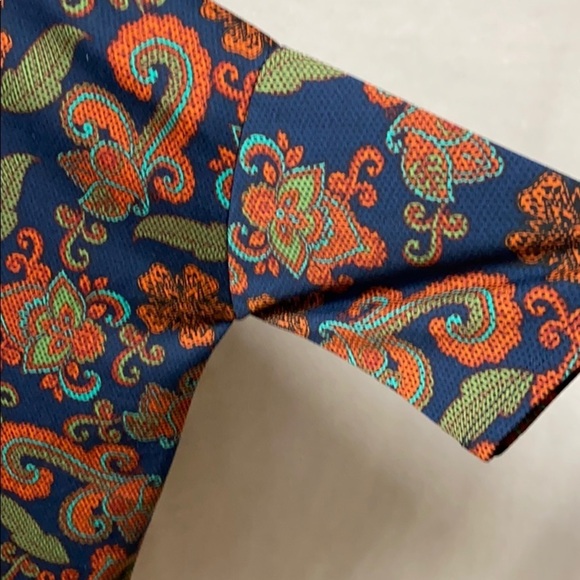 LULAROE Irma Top M, NWT, Navy with orange floral - Picture 7 of 7